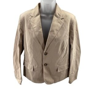 Polo Ralph Lauren Womens Tan Cotton Twill 2-Button Blazer Jacket 10 MSRP 298 NEW